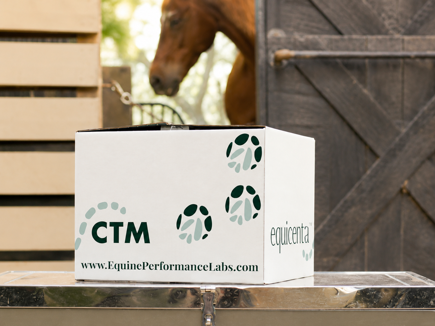 equicenta CTM packaging at a horse farm